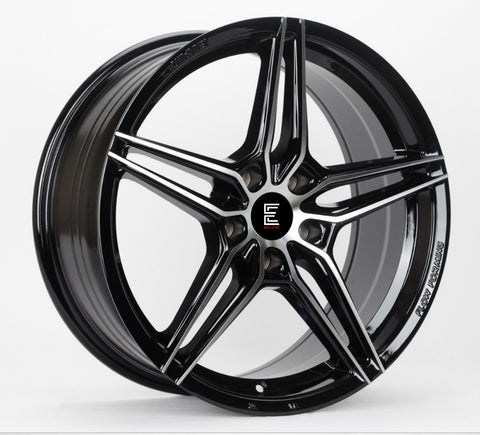 Evolution 2240 18X8 5x114.3 Gloss Black Machined Face + Black Clear Coat