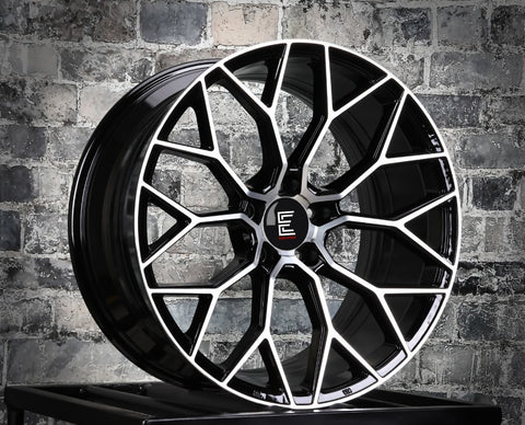 Evolution BY05 19X9.5 5x114.3 Gloss Black Machine Face