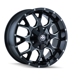 MAYHEM WARRIOR 8015 GLOSS BLACK MILLED 18X9 8-170 18MM 125.2MM