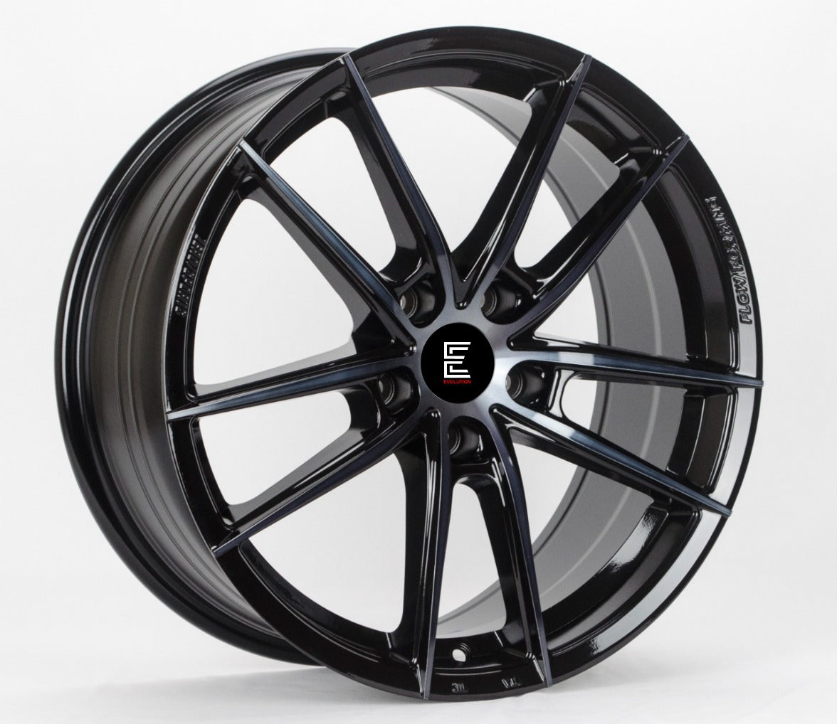 Evolution 2239 18X8 5x114.3 Gloss Black Machined Face + Black Clear Coat