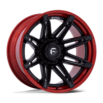 20x10 | 8x6.5 | -18 | 125.10 | Fuel 1PC | MATTE BLACK W CANDY RED LIP FC401MQ20108018N