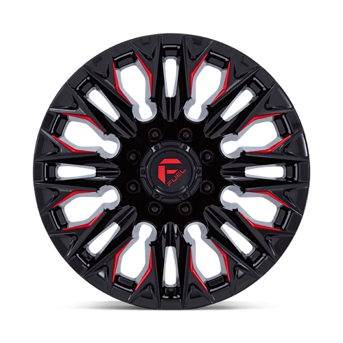 20x9 | 8x6.5 | 20 | 125.10 | Fuel 1PC | GLOSS BLACK MILLED W CANDY RED D82320908257