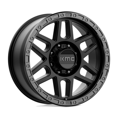 17x9 | 8x6.5 | 18 | 125.10 | KMC | SATIN BLACK W GLOSS BLACK LIP KM54479080718