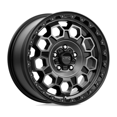 17x8 | 5x4.25 | 38 | 72.56 | KMC | SATIN BLACK W GRAY TINT KM54578045438