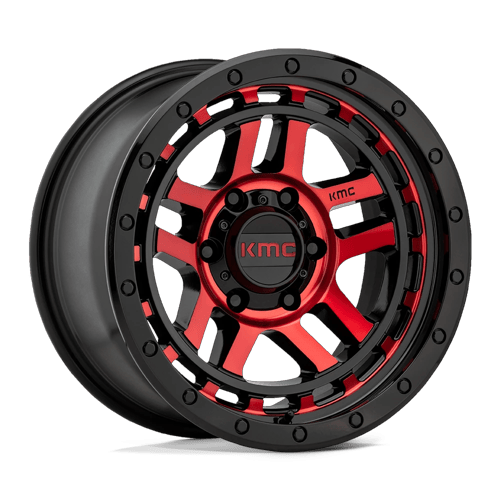 17x9 | 5x5.0 | -12 | 78.10 | KMC | GLOSS BLACK MACHINED W RED TINT KM54079050912N