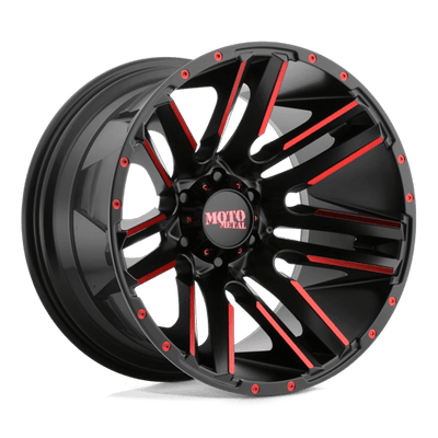 20x10 | 5x5.0 | -24 | 78.10 | Moto Metal | SATIN BLACK MACHINED W RED CLEAR COAT MO97821050524NRC