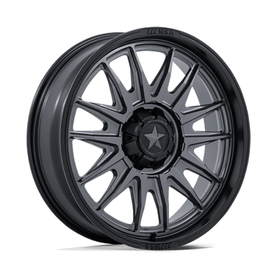 18x7 | 4x110 | 10 | 86.00 | MSA Offroad | MATTE GUNMETAL W MATTE BLACK LIP MA055AB18704010