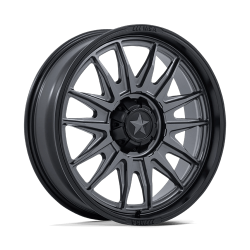 22x7 | 5x4.5 | 0 | 72.56 | MSA Offroad | MATTE GUNMETAL W MATTE BLACK LIP MA055AB22701200
