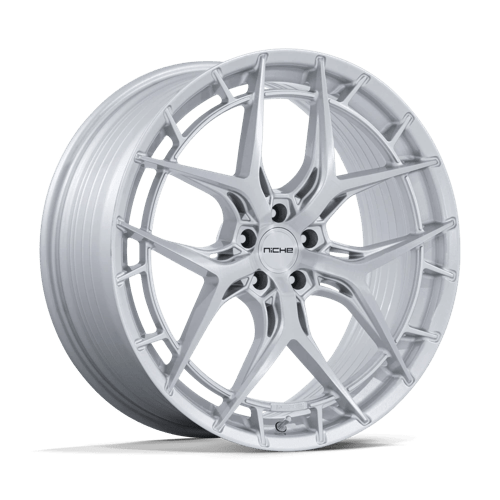 22x9 | 5x112 | 20 | 72.56 | Niche 1PC | GLOSS SILVER W BRUSHED FACE NC286SR22905620