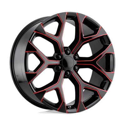 20x9 | 6x5.5 | 24 | 78.10 | Performance Replicas | GLOSS BLACK MILLED W RED TINT 176MR-295824