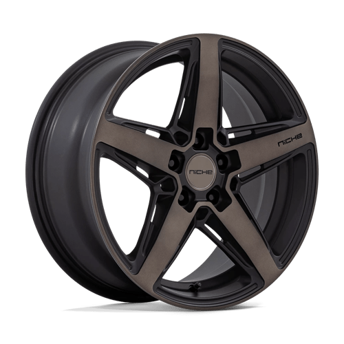 18x8 | 5x112 | 42 | 66.56 | Niche 1PC | MATTE BLACK W DOUBLE DARK TINT FACE M2711880F8+42