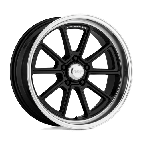 18x10 | 5x4.75 | 12 | 72.56 | American Racing Vintage | GLOSS BLACK W DIAMOND CUT LIP VN51081034312