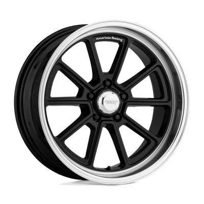 18x8 | 5x4.5 | 0 | 72.56 | American Racing Vintage | GLOSS BLACK W DIAMOND CUT LIP VN51088012300