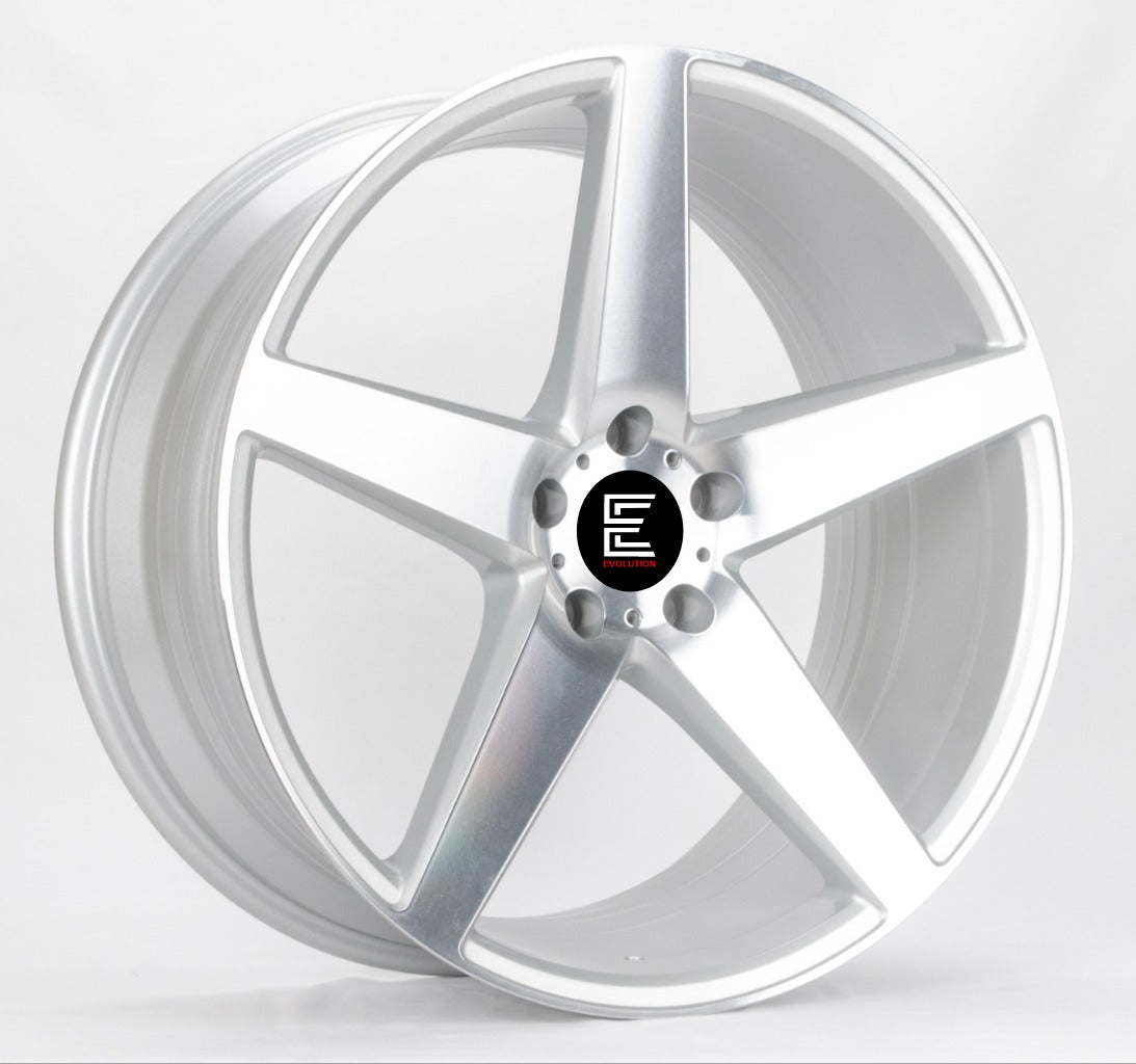 Evolution BX08 20X9 5x114.3 Silver Machined Face