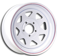 Carlisle 8-Spoke White Whl w/ Pin Stripe Wheel 12X40 5x114.3
