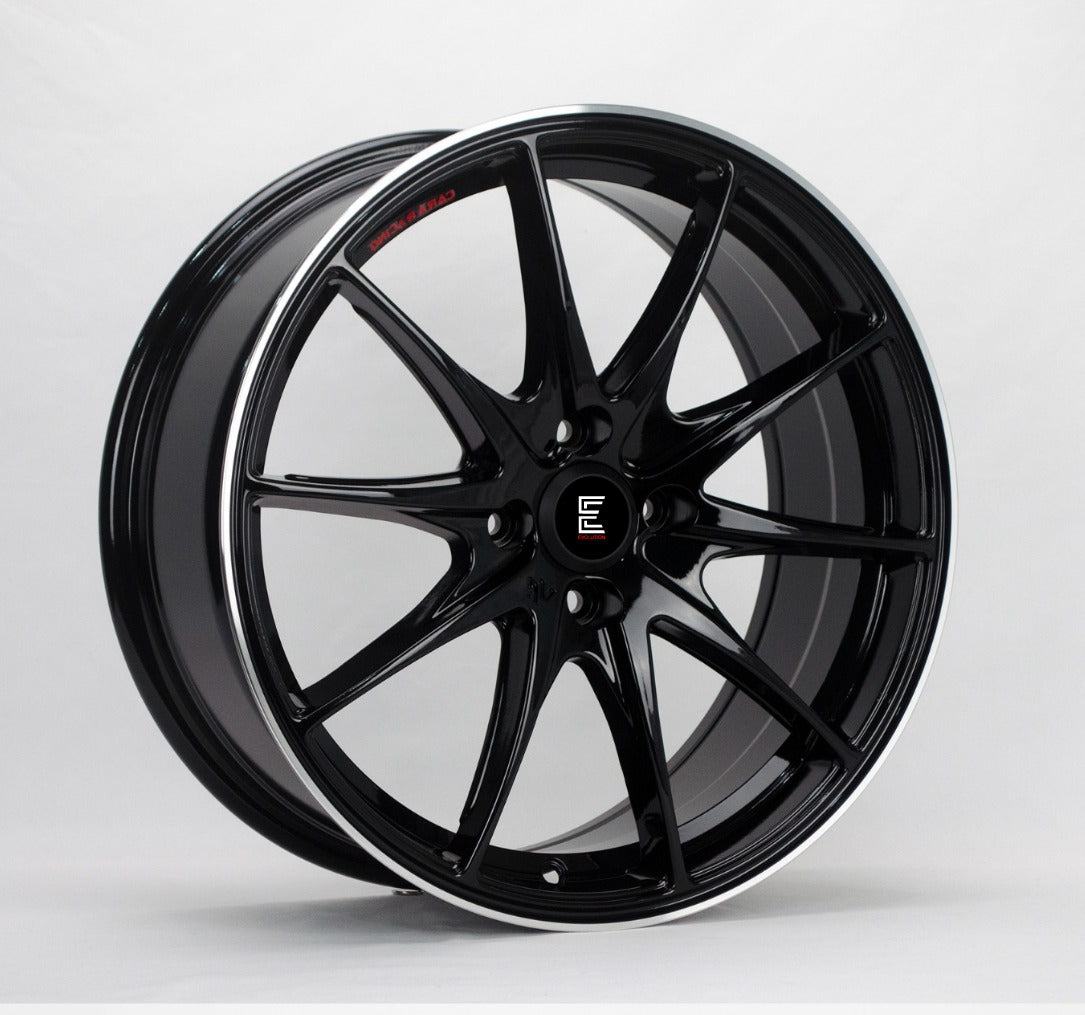 Evolution 5203 19X8.5 5x114.3 Gloss Black Machined Lip