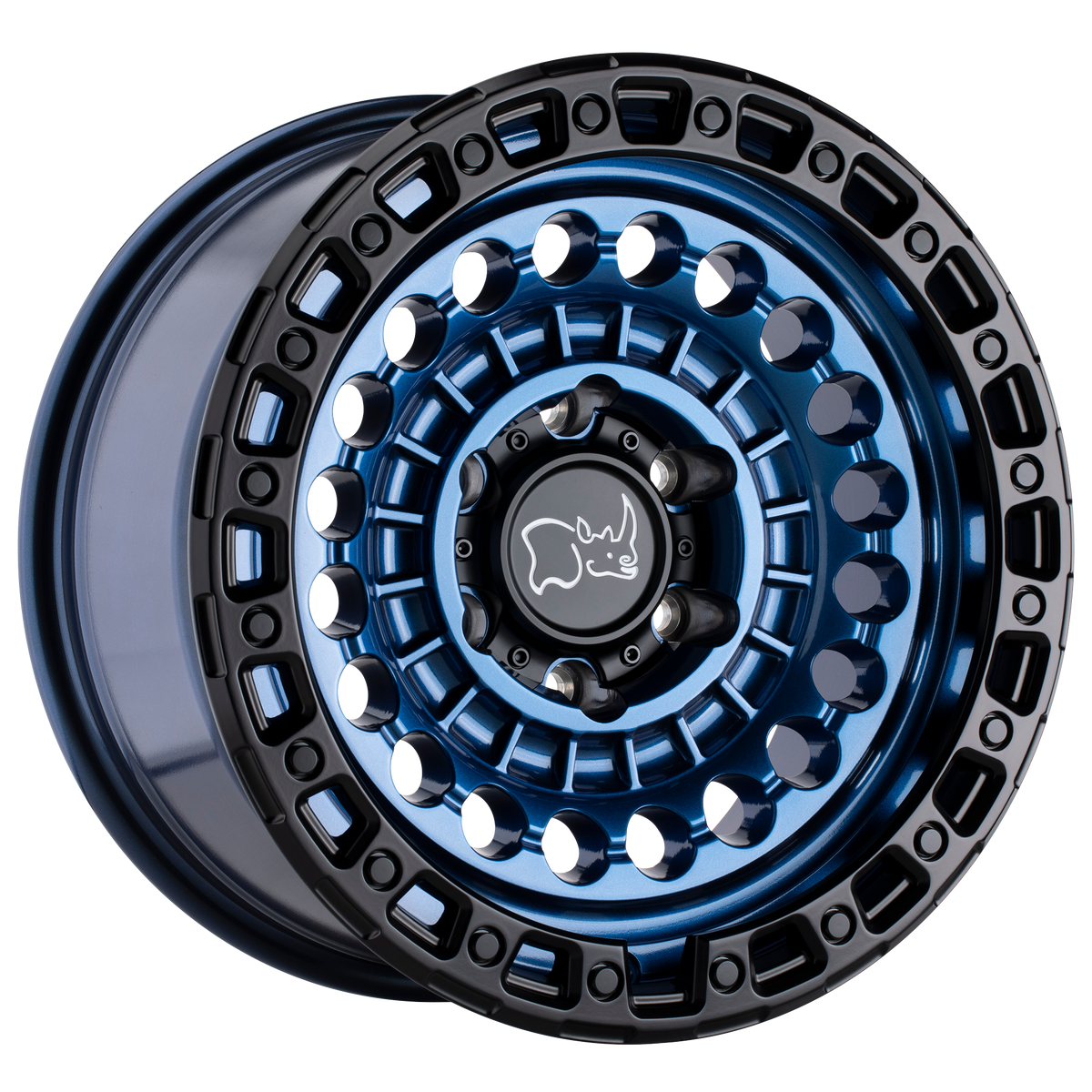 17x8.5 | 5x5.0 | -18 | 71.50 | Black Rhino Hard Alloys | COBALT BLUE W BLACK RING 1785STN-85127U71