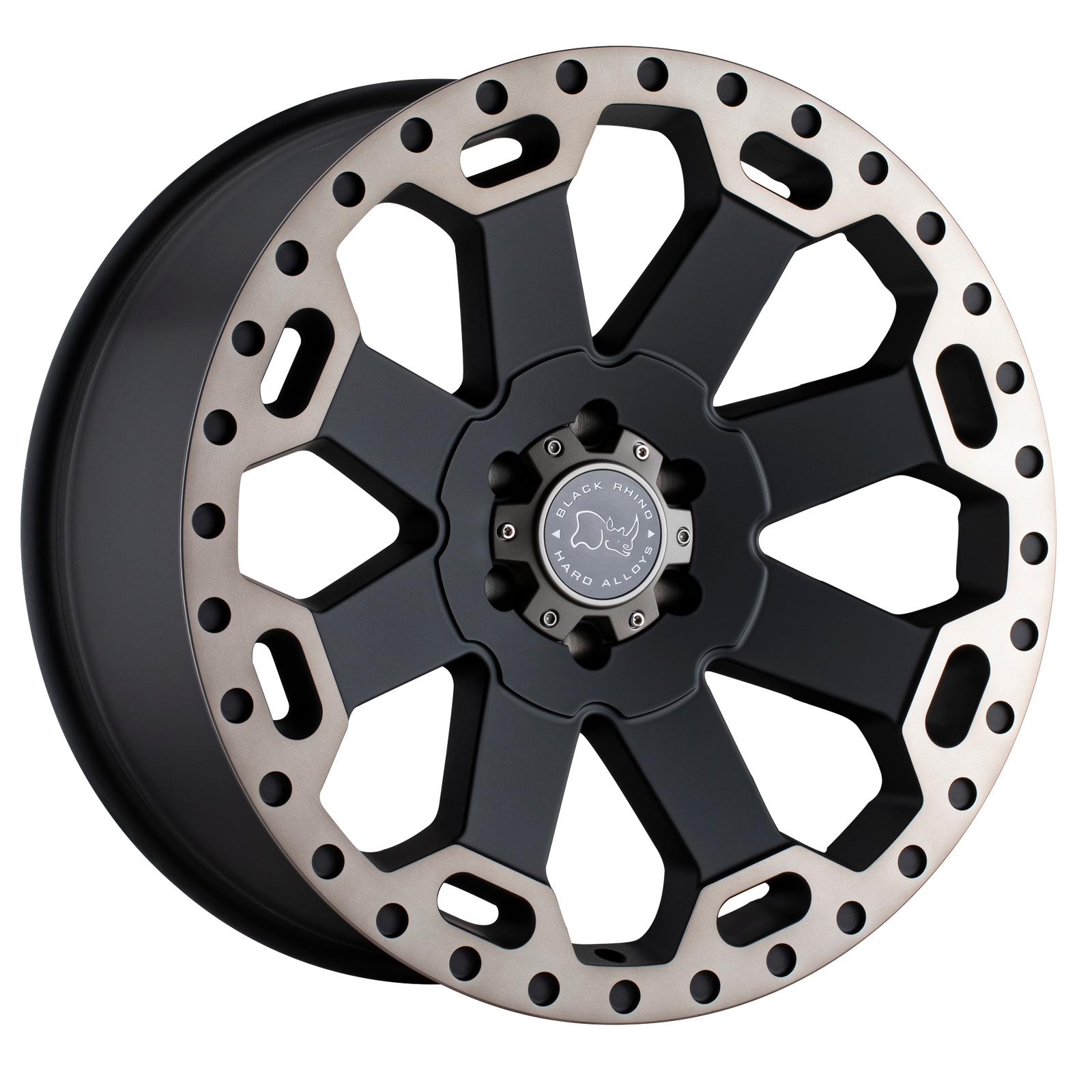 18x8 | 5x5.0 | 30 | 71.50 | Black Rhino Hard Alloys | MATTE BLACK W MACHINED DARK TINT 1880WAR305127M71