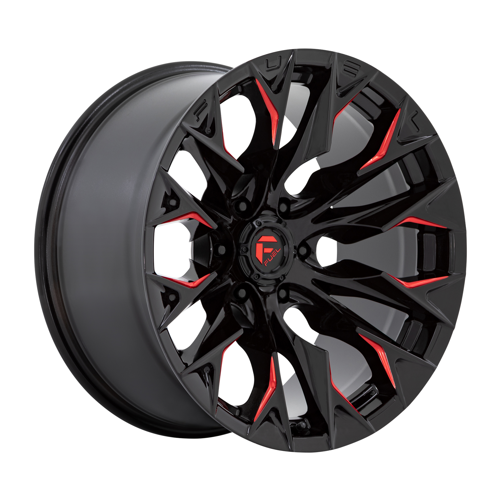 20x10 | 5x5.0 | -18 | 71.50 | Fuel 1PC | GLOSS BLACK MILLED W CANDY RED D82320007547