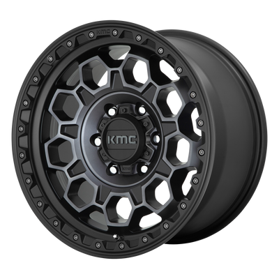 17x8 | 5x4.25 | 38 | 72.56 | KMC | SATIN BLACK W GRAY TINT KM54578045438