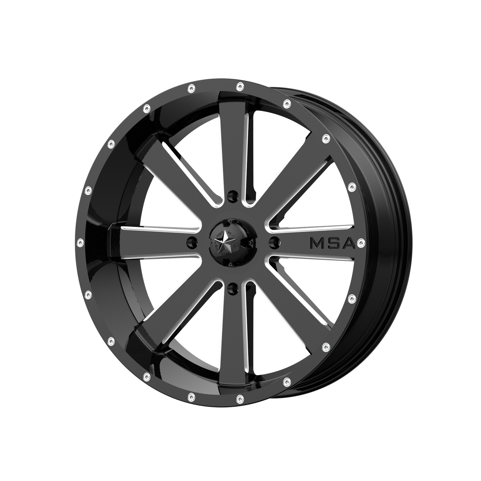 22x7 | 4x137 | 0 | 112.10 | MSA Offroad | GLOSS BLACK MILLED M34-022737M