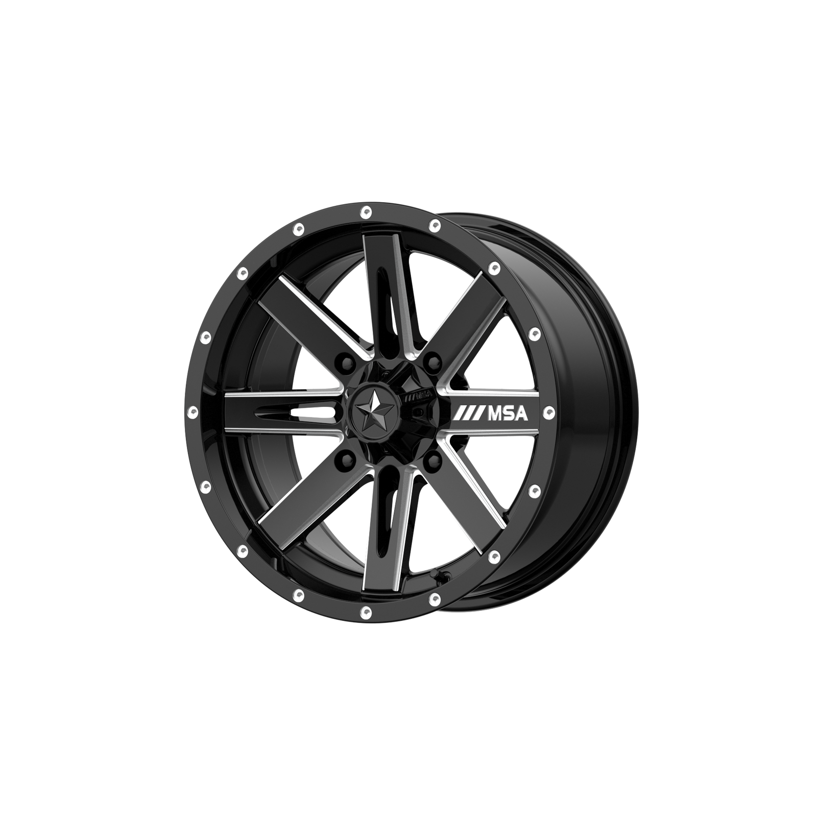 18x7 | 4x156 | 10 | 132.00 | MSA Offroad | GLOSS BLACK MILLED M41-018756