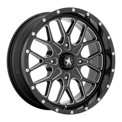 22x7 | 4x137 | 0 | 112.10 | MSA Offroad | GLOSS BLACK MILLED M45-022737M