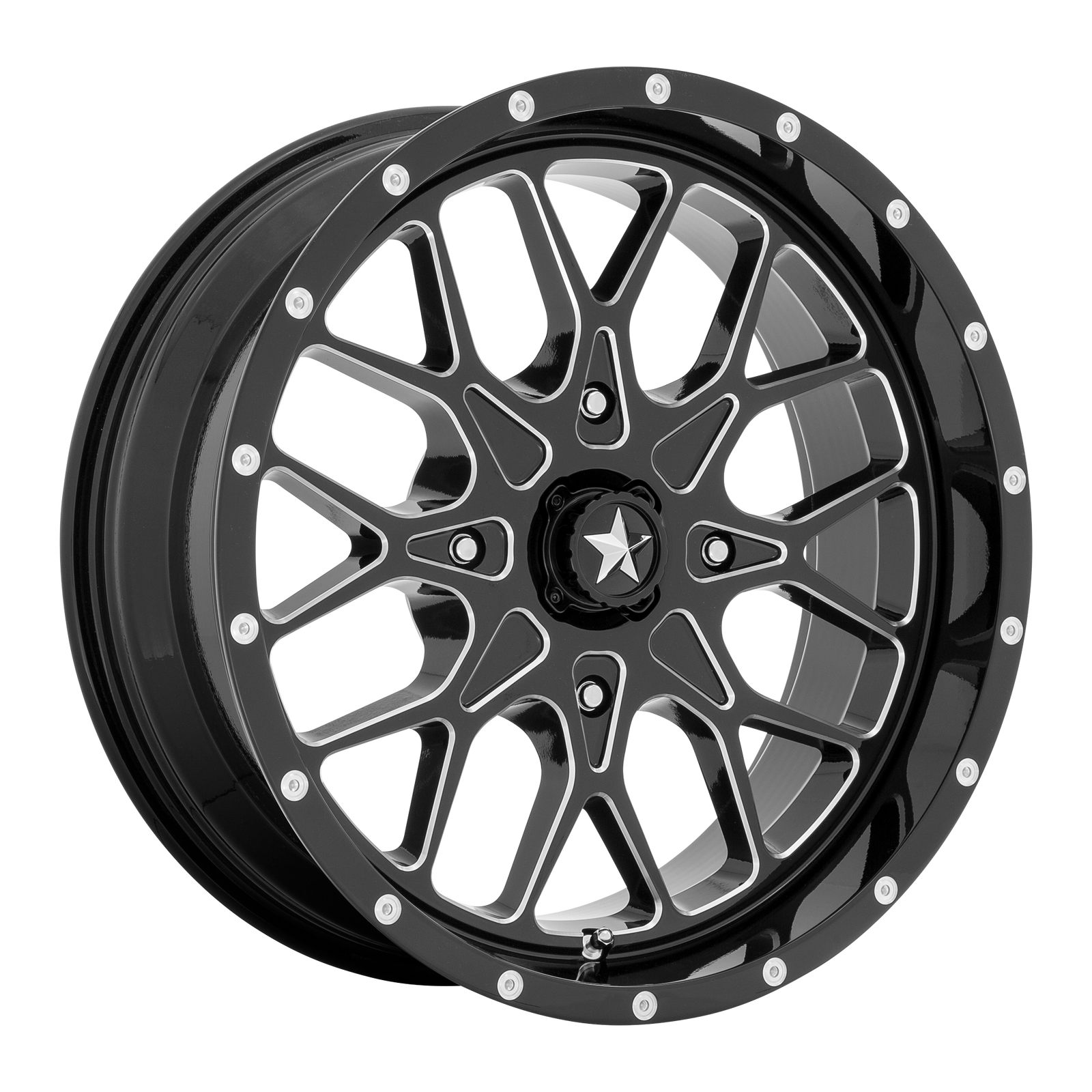 18x7 | 4x137 | 0 | 112.10 | MSA Offroad | GLOSS BLACK MILLED M45-018737M
