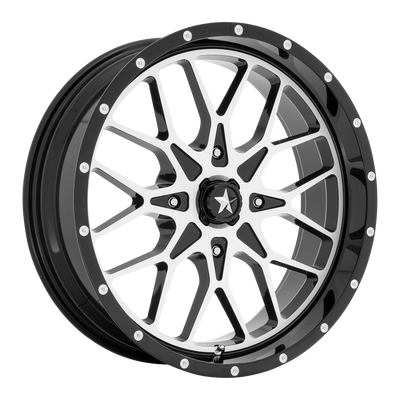 22x7 | 4x156 | 0 | 115.10 | MSA Offroad | GLOSS BLACK MACHINED M45-022756