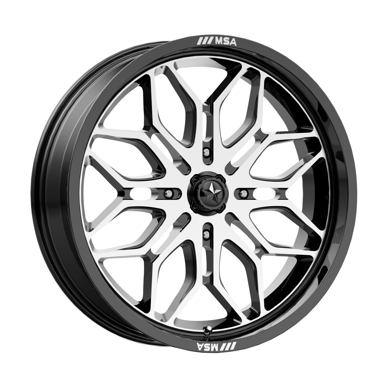 20x7 | 4x110 | 10 | 86.00 | MSA Offroad | GLOSS BLACK MACHINED MA047BD20704010