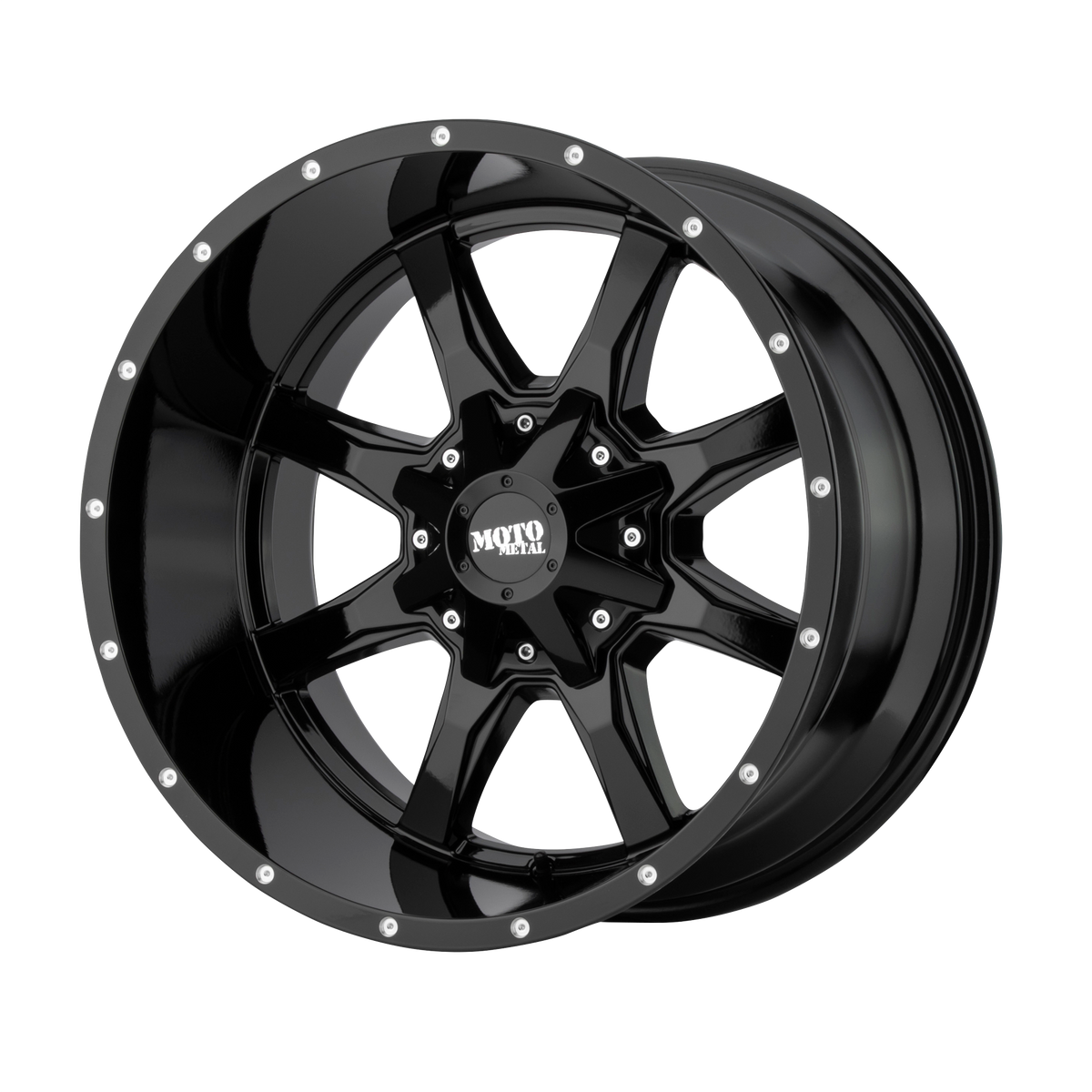 20x10 | 8x6.5 | -24 | 125.10 | Moto Metal | GLOSS BLACK MILLED MO970210803A24N