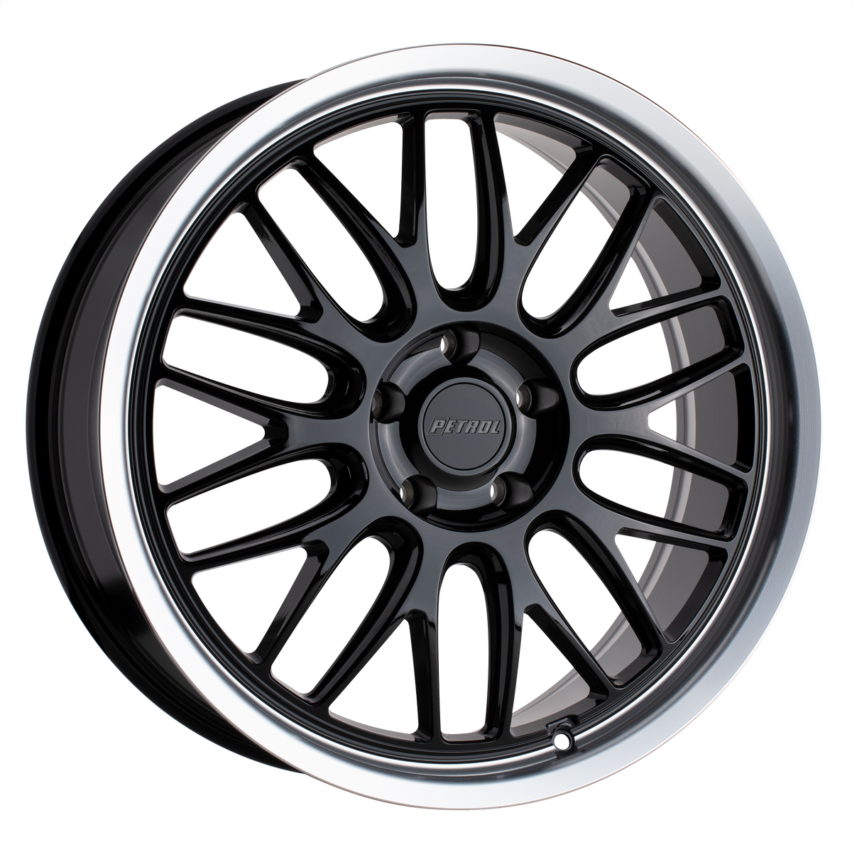 20x8.5 | 5x115 | 40 | 76.10 | Petrol | GLOSS BLACK W MACHINED CUT LIP 2085P4C405115B76