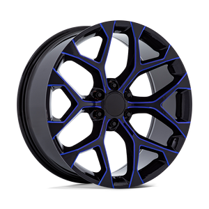 22x9 | 6x5.5 | 24 | 78.10 | Performance Replicas | GLOSS BLACK MACHINED W BLUE MILLING 176BL-2295824