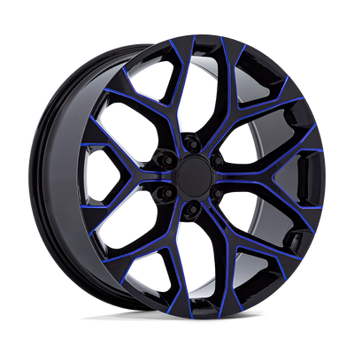 20x9 | 6x5.5 | 24 | 78.10 | Performance Replicas | GLOSS BLACK MACHINED W BLUE MILLING 176BL-295824