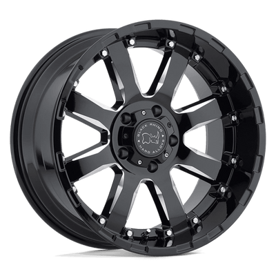 17x9 | 6x5.5 | -12 | 112.10 | Black Rhino Hard Alloys | GLOSS BLACK W MILLED SPOKES 1790SRA-26140B12